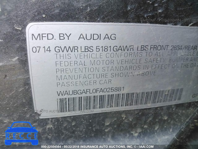 2015 AUDI S4 WAUBGAFL0FA025881 image 8