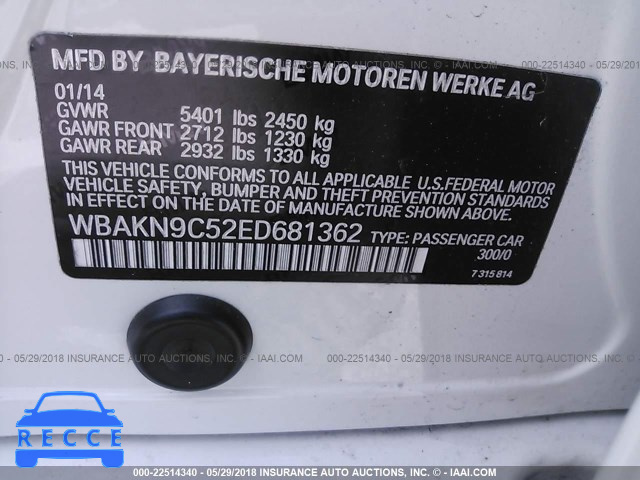 2014 BMW 550 I WBAKN9C52ED681362 зображення 8