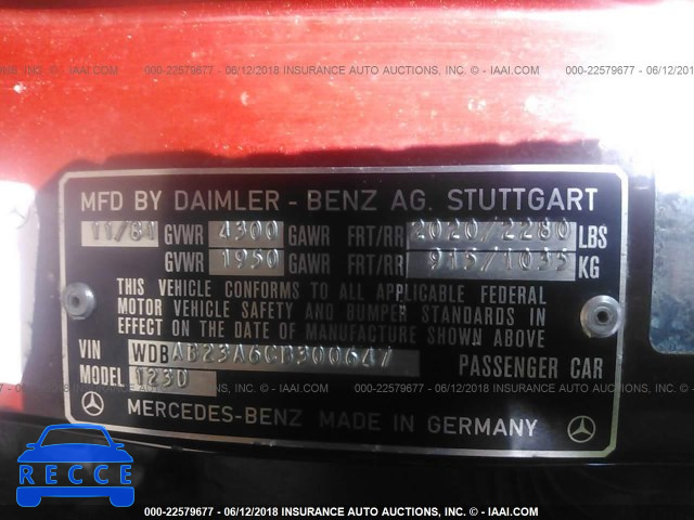 1982 MERCEDES-BENZ 240 D WDBAB23A6CB300647 image 8