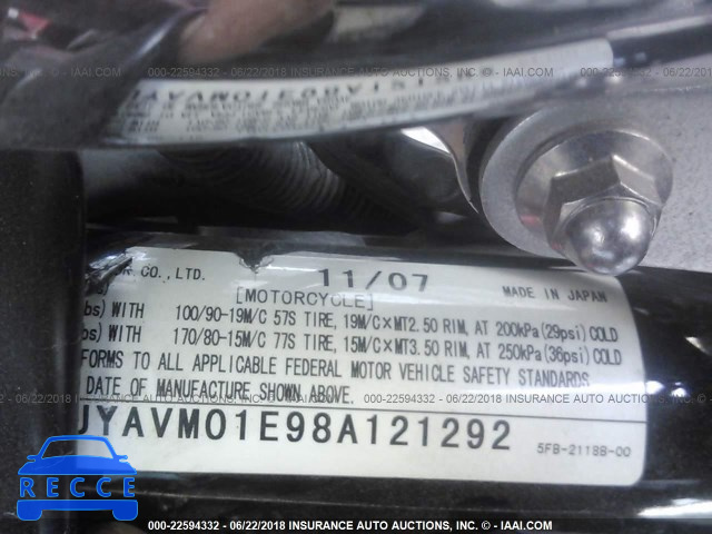 2008 YAMAHA XVS650 A/AT JYAVM01E98A121292 image 9