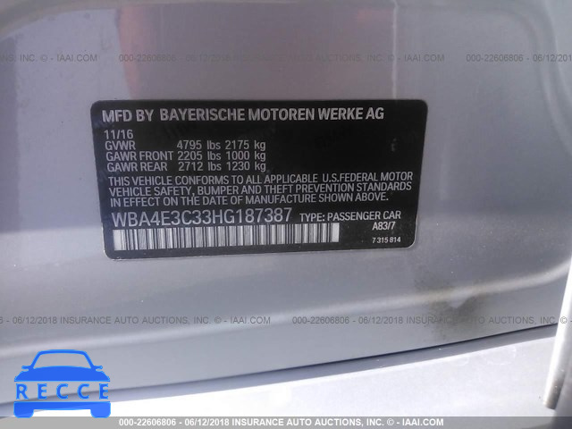 2017 BMW 440I GRAN COUPE WBA4E3C33HG187387 image 8