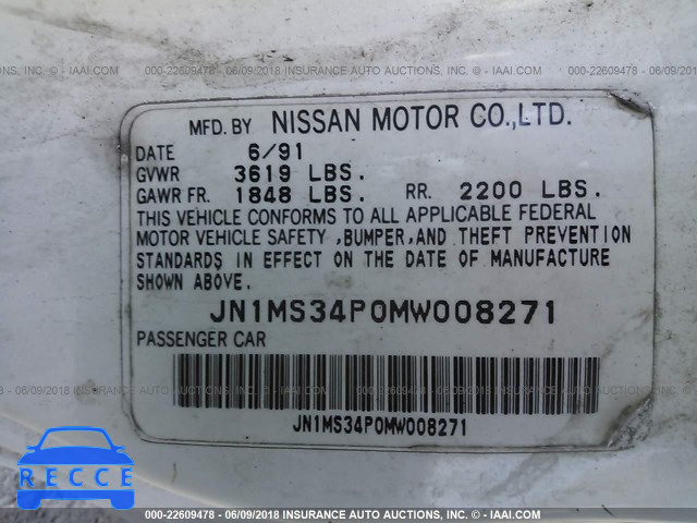 1991 NISSAN 240SX SE JN1MS34P0MW008271 image 8