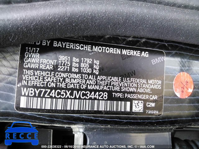 2018 BMW I3 REX WBY7Z4C5XJVC34428 зображення 8