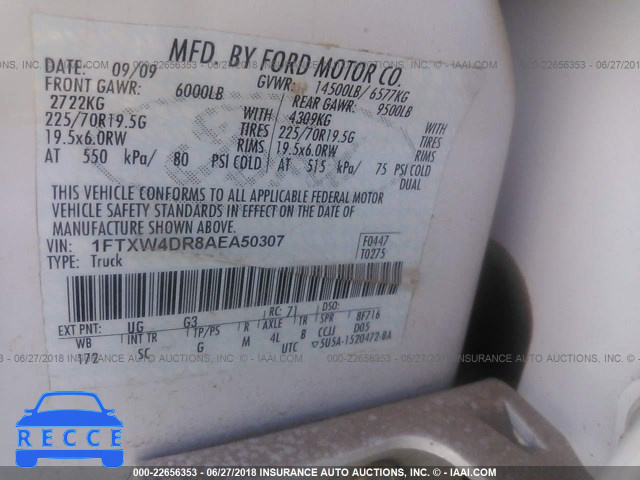 2010 FORD F450 SUPER DUTY 1FTXW4DR8AEA50307 image 9