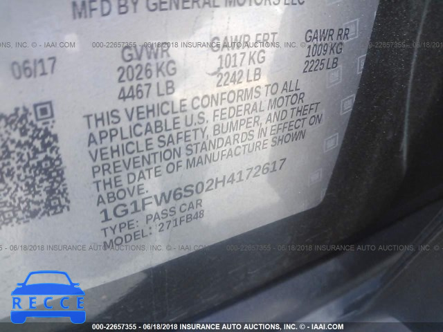 2017 CHEVROLET BOLT EV LT 1G1FW6S02H4172617 image 8