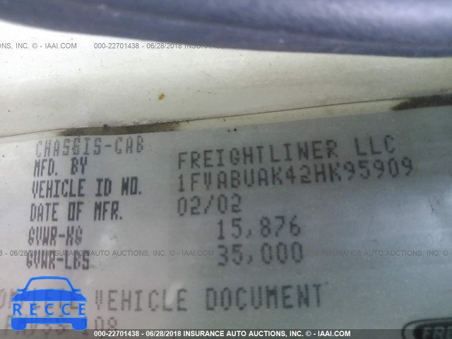 2002 FREIGHTLINER FL70 1FVABUAK42HK95909 image 7