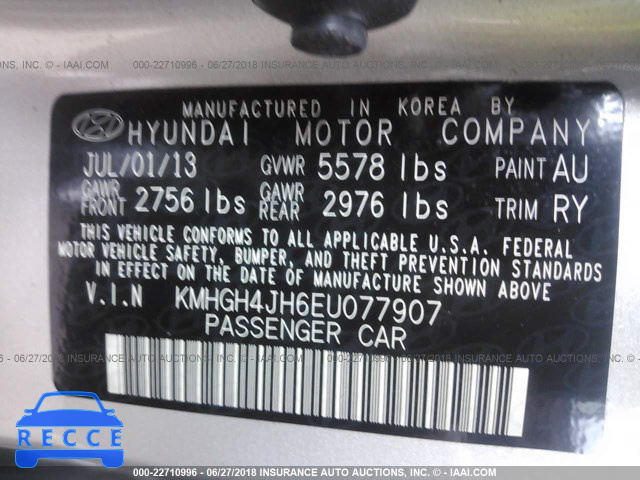 2014 HYUNDAI EQUUS SIGNATURE/ULTIMATE KMHGH4JH6EU077907 image 8