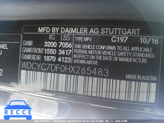 2017 MERCEDES-BENZ G 63 AMG WDCYC7DF0HX265483 зображення 8
