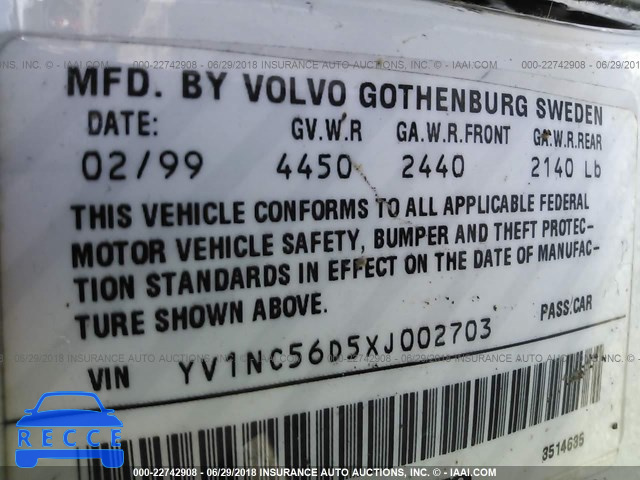 1999 VOLVO C70 TURBO YV1NC56D5XJ002703 image 8