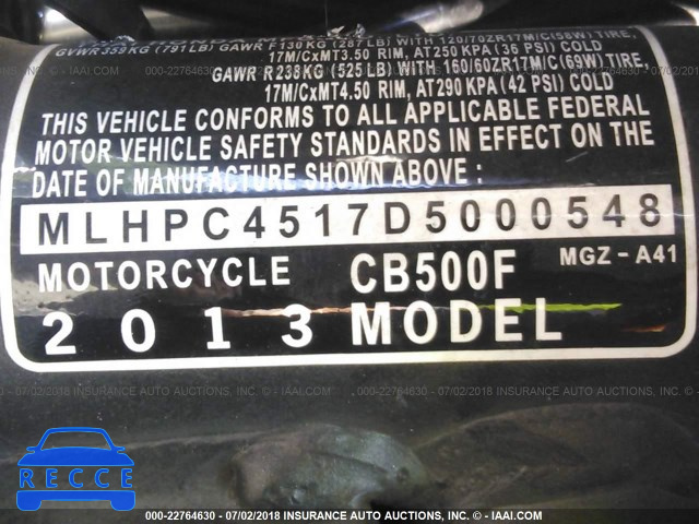 2013 HONDA CB500 F MLHPC4517D5000548 Bild 9