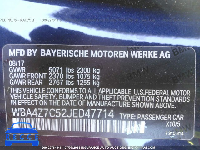 2018 BMW 440XI WBA4Z7C52JED47714 зображення 8