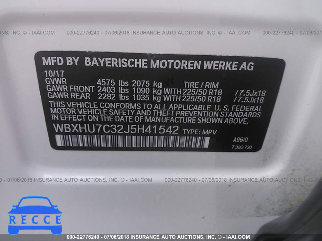 2018 BMW X1 SDRIVE28I WBXHU7C32J5H41542 зображення 8