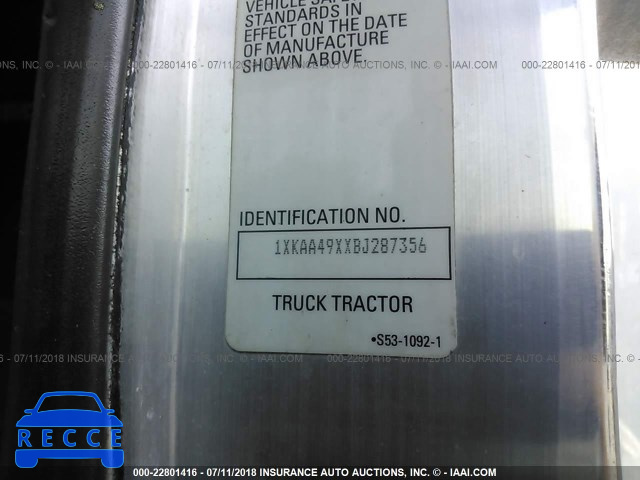 2011 KENWORTH T660 T660 1XKAA49XXBJ287356 image 9