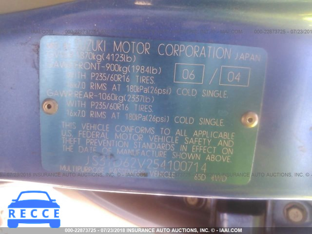 2005 SUZUKI GRAND VITARA LX/EX JS3TD62V254100714 image 8