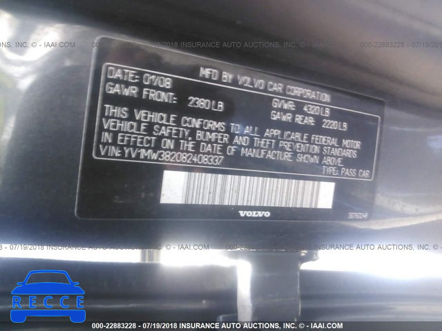 2008 VOLVO V50 2.4I YV1MW382082408337 image 8