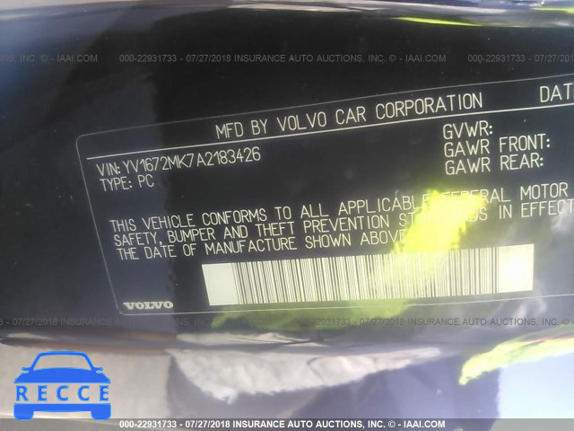 2010 VOLVO C30 T5 YV1672MK7A2183426 image 8