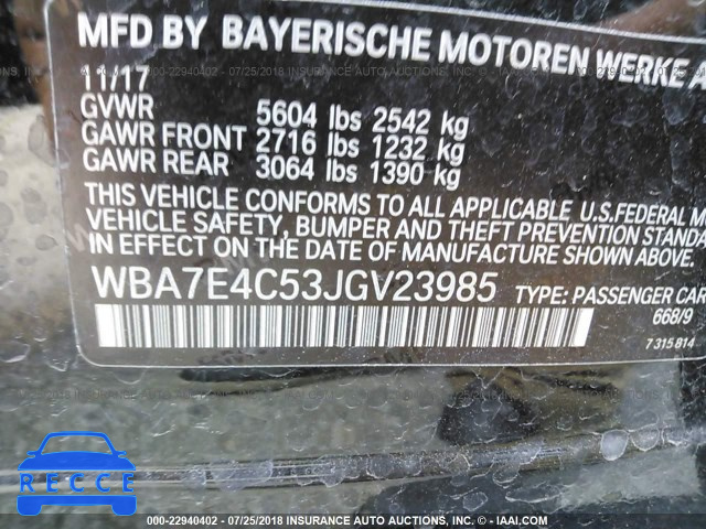 2018 BMW 740 XI WBA7E4C53JGV23985 image 8