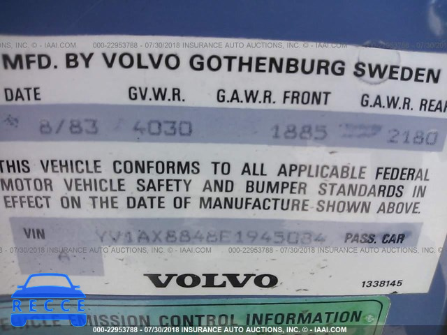 1984 VOLVO 244 DL/GL YV1AX8848E1945084 зображення 8