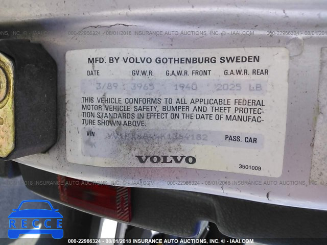 1989 VOLVO 740 GL YV1FX8844K1364182 image 8