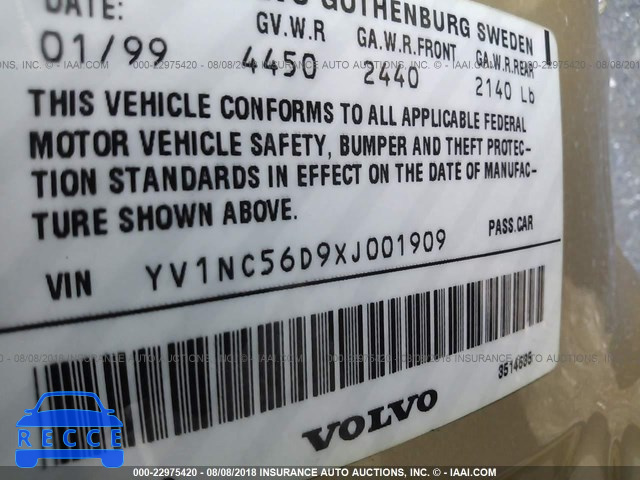1999 VOLVO C70 TURBO YV1NC56D9XJ001909 image 8