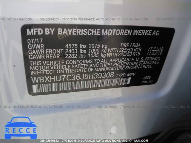 2018 BMW X1 SDRIVE28I WBXHU7C36J5H39308 зображення 8