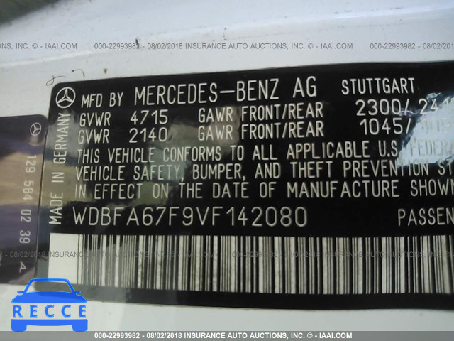1997 MERCEDES-BENZ SL 500 WDBFA67F9VF142080 image 8