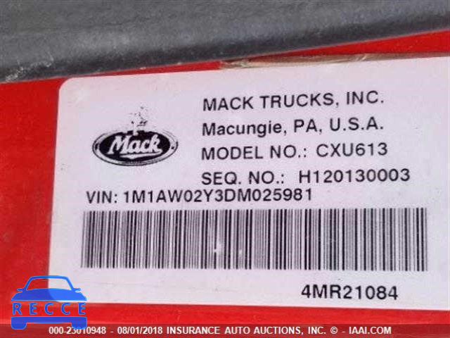 2013 MACK CXU613 CXU600 1M1AW02Y3DM025981 Bild 9