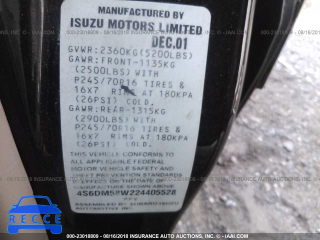2002 HONDA PASSPORT EX/LX 4S6DM58W224405528 image 8