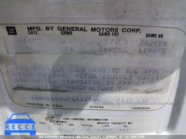 1985 CADILLAC SEVILLE 1G6KS6980FE832564 Bild 8