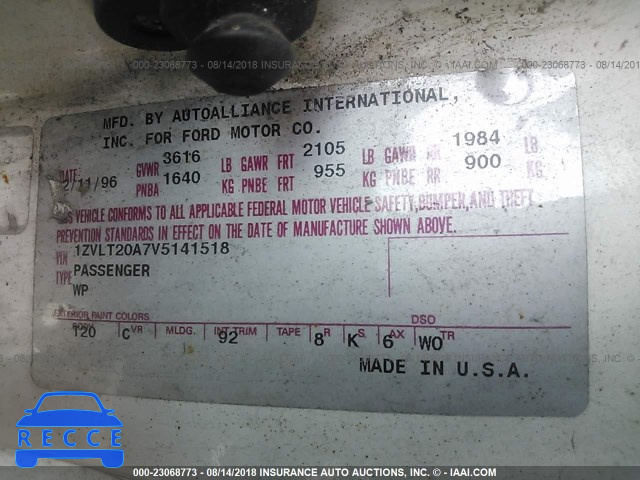 1997 FORD PROBE 1ZVLT20A7V5141518 image 8