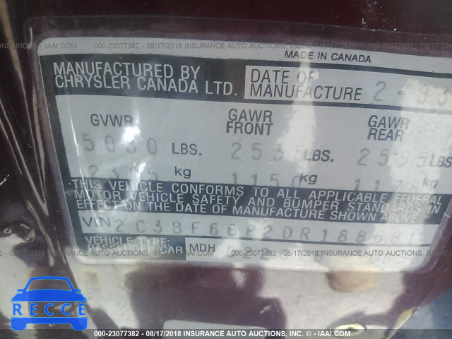 1983 CHRYSLER NEW YORKER FIFTH AVENUE 2C3BF66P2DR188681 image 8