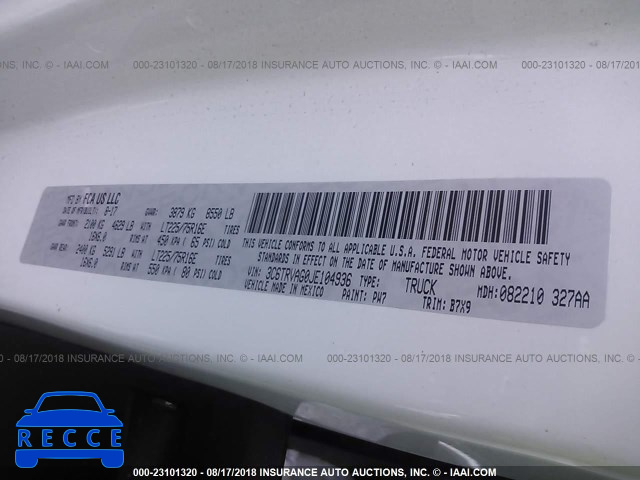 2018 RAM PROMASTER 1500 1500 STANDARD 3C6TRVAG0JE104936 image 8