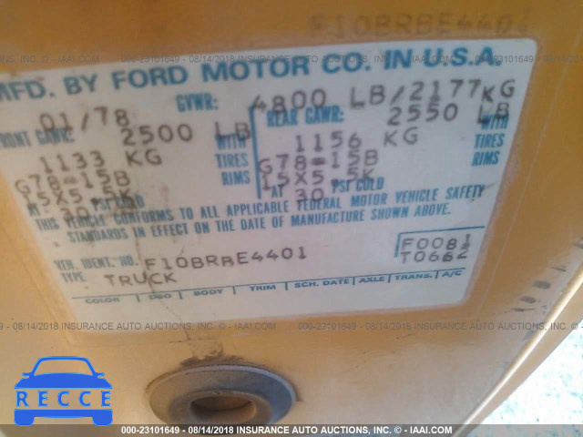 1978 FORD F100 F10BRBE4401 image 8