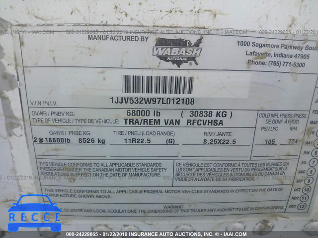 2007 WABASH NATIONAL CORP VAN 1JJV532W97L012108 image 8