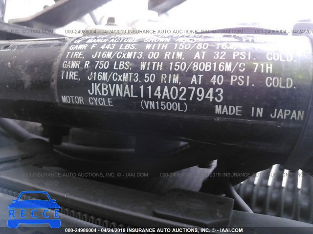 2004 KAWASAKI VN1500 L JKBVNAL114A027943 image 9