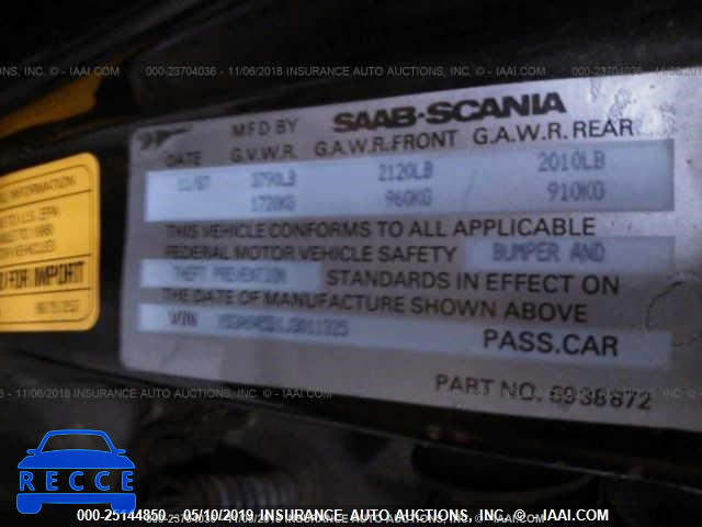 1988 SAAB 900 S YS3AS45D1J3011325 Bild 8
