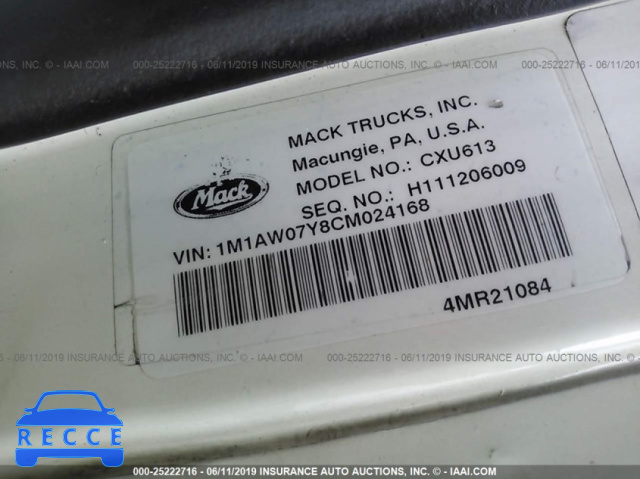 2012 MACK CXU613 CXU600 1M1AW07Y8CM024168 image 8