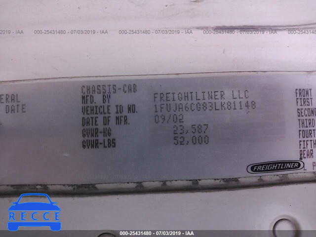 2003 FREIGHTLINER CONVENTIONAL COLUMBIA 1FUJA6CG83LK81148 image 8