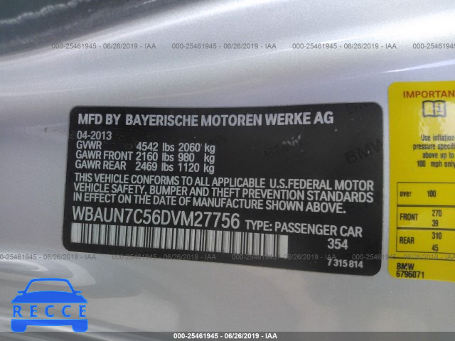 2013 BMW 135 I/IS WBAUN7C56DVM27756 image 8