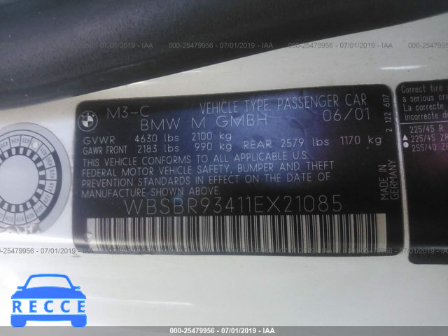 2001 BMW M3 CI WBSBR93411EX21085 зображення 8