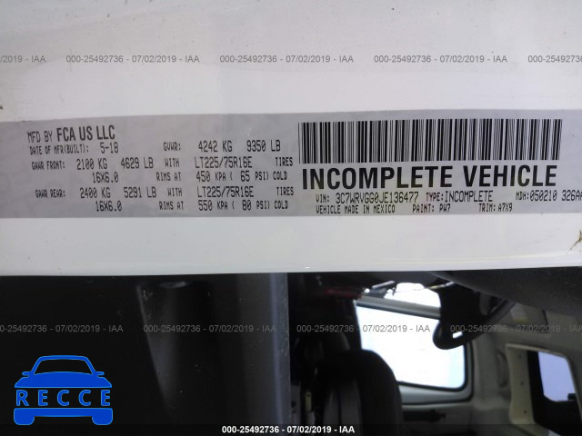 2018 RAM PROMASTER 3500 3500 STANDARD 3C7WRVGG0JE136477 image 8