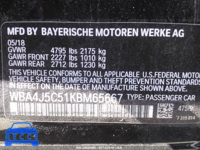 2019 BMW 440I GRAN COUPE WBA4J5C51KBM65667 image 8