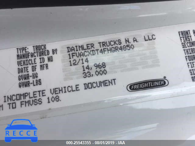 2015 FREIGHTLINER M2 106 MEDIUM DUTY 1FVACXDT4FHGR4850 Bild 9