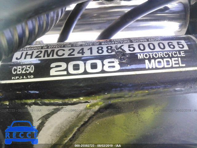 2008 HONDA CB250 JH2MC24188K500065 image 9