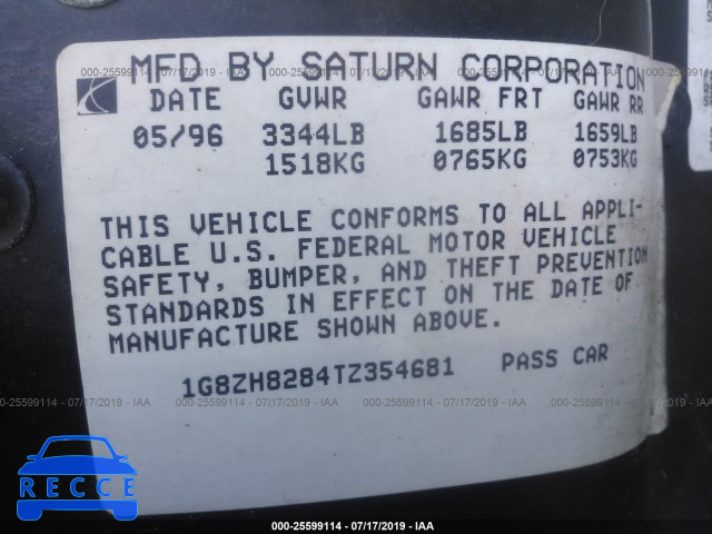 1996 SATURN SW1 1G8ZH8284TZ354681 image 8