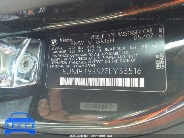 2007 BMW M ROADSTER 5UMBT93527LY53516 Bild 8
