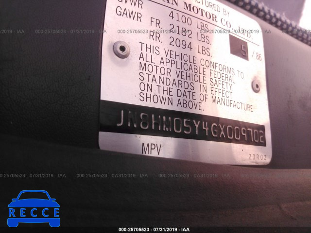 1986 NISSAN STANZA JN8HM05Y4GX009702 image 8