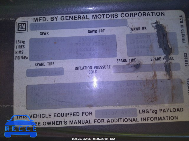 1986 GMC S TRUCK S15 1GTCS14R2G8528351 image 8