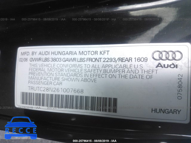 2006 AUDI TT TRUTC28N261007668 image 8