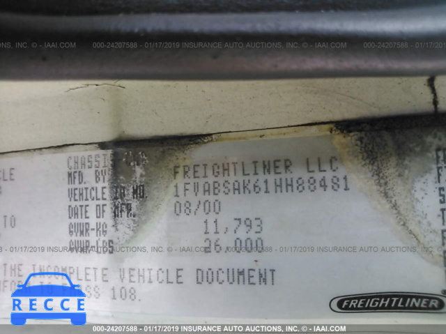 2001 FREIGHTLINER FL70 1FVABSAK61HH88481 image 8